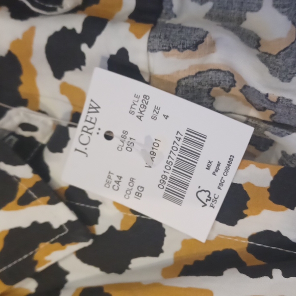 NWT J.Crew Animal Print Button Down Belted Midi Shirt Dress - Picture 5 of 6